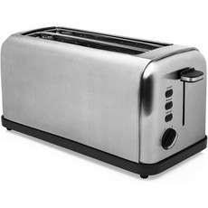 공주 142389 - 더블 롱 슬롯 토스터 1500 W 6도 토스트 해동 기능 탈착식 부스러기 트레이 스테인레, 단일옵션