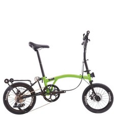 브롬튼 유사 접이식자전거 16인치 9단 트라이폴드 미니벨로 출퇴근 바이크, 라이트 그린