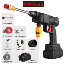 무선 고압 세차 분사기 동력 세차기 세척총 30BAR 20000RPM 자동차 와셔 셀프 프라이밍 서스테인 75 분 세척 200W 리튬 이온 배터리가 있는 물총 차량 부품, AEU Plug