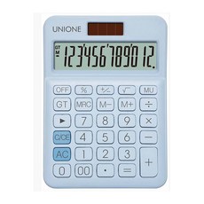 유니원 칼라계산기 DC-108N 핑크/화이트/블랙/블루/탁상용계산기, 블루, 1개