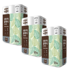 나무야나무야 네이처 클래식 화장지 3겹 30m x 30롤, 3세트
