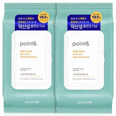 포인트앤 딥 클린 클렌징티슈 80매 2개 저자극 약산성