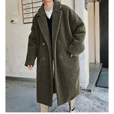 남성 겨울 빅사이즈 도톰 코트 롱 램스울 코트