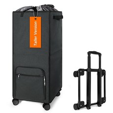Bukere 바퀴 달린 엑스트라 라지 2 in 1 롤링 세탁 바구니 110L 독립형 접이식 가방 탈착식 카트 포함 의류 보관 대학 기숙사 아파트 세탁실용