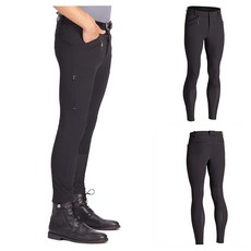Decathlon 남성 승마 바지 하의 말 미끄럼방지 실리콘 통기성, 1개, 블랙_L