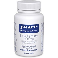 캡슐화 L-글루타민 500mg - 면역 소화 지원 장 건강 안감 신진대사 근육 보충* 유리 형태 포함 90캡슐