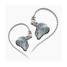 KZ AS16 in 이어 모니터 헤드폰 16개 유닛 밸런스 아마추어 이어폰 전문 고해상도 사운드 격리 가수 음악가를 위한 분리형 케이블이 있는 귀 안 하이파이 이어버드(마이크 미, without Mic, Silver