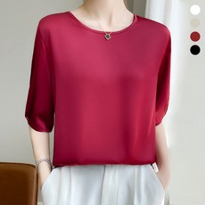 루아 실크 라운드 블라우스(4color) 데일리 데이트룩 하객룩 오피스룩
