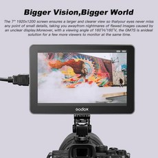 삼각대머리 Godox GM7S 4K HDMI 7 인치 울트라 브라이트 카메라 DSLR 모니터 3D LUT 터치 스크린 IPS FHD, 한개옵션1