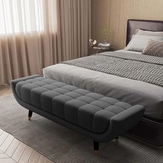 북유럽풍 현관 벤치형소파 고급형 베드벤치 소파의자, 120cm 다크그레이