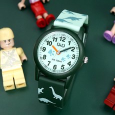 큐앤큐 키즈 민트공룡 시간학습에 좋은 아동용 어린이 손목시계