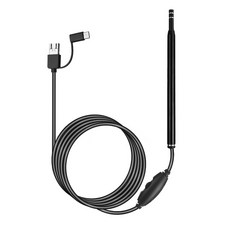 내시경 귀이개 귀파개USB C 타입 미니 카메라 내시경 풀 HD 6 LED 방수 비주얼 이어픽 자동차 검사 아이, 1개