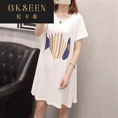 GKSEEN 치마 여름옷 외출 반팔티셔츠 상의 와이드 루즈핏 임부복 트렌드 얼간아줌마 RF0830