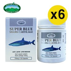 호주 네이쳐스탑 SUPER BLUE SHARK CARTILAGE 콘드로이친 상어연골 750mg 120캡슐, 120정, 6개