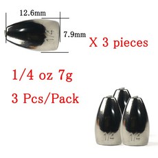  텅스텐봉돌 THETIME Texas / Carolina Rig 텅스텐 싱커 1/16 - 1 Oz 벌크 Bullet Bass Tungsten Sinker Fishing 무게 1.8-, [08] Texas 28g 2pcs, 1개 