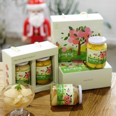 [산나래]HACCP인증 청도 복숭아 병조림 1 + 1(황도+백도) 선물세트구성 유기농설탕 사용
