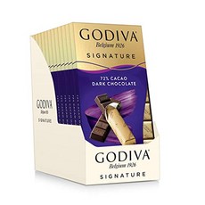 직구드림 고디바 초콜릿 GODIVA Chocolatier 초콜릿 시그니처 미니 바 각 8 팩 12 팩 72 % 카카오 다크 3.1 Oz-23915, 단일옵션, Sea Salt Dark