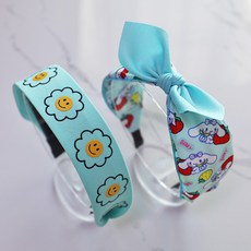 (1+1) 귀여운 캐릭터 핸드메이드 머리띠 2p set