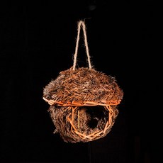 라탄 코코넛 새 앵무새 둥지 집 새장 모이집, No. 1 14 × 14 × 13