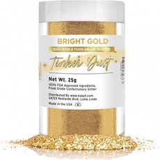 BAKELL Bright Gold Edible Glitter 25 Grams TINKER DUST Edible Glitter코스HER 인증 100% 식용 글리터 케이크 컵케이크, 1