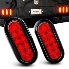 Nilight 트레일러 후미등 바 3-in-1 러닝 스톱 방향 지시등 브레이크 라이트 2팩 22.9cm 9인치 100개 LED 레드 앰버 순차 스트립 RV 트럭 보트 픽업 SU, 2Pcs 6" Trailer Tail Lights