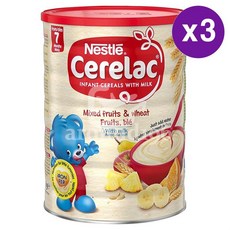 네슬레 세레락 믹스드 프루츠 & 위트 이유식 Nestle Cerelac Infant Cereal Mixed Fruits & Wheat, 3개