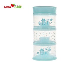 모아케어 원형 분유케이스 3단 BPA free 휴대용, 원형3단 분유케이스-민트