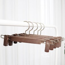 씨인크 바지걸이 논슬립 치마 집게 고급 옷걸이, 5개, 고급 하의 바지걸이 브라운