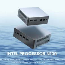 히어로박스 미니 PC 데스크탑 신제품 12 세대 미니 PC 인텔 알더 레이크 N100 쿼드코어 LPDDR5 8GB TDP 6W, 01 Intel N100 WiFi6_03 UK, 06 8GB DDR5 2TB SSD