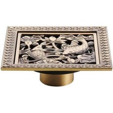 바닥 배수구 12cm 사각 샤워 황동 트랩 폐그레이트 헤어스트레인 욕실 액세서리 E, 12x12cm