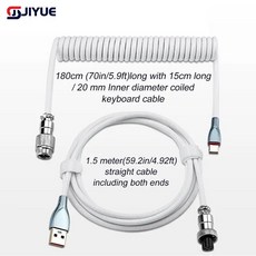 항공케이블 기계식 키보드 USB C타입 항공 케이블 코일 커넥터 게임용 액세서리, 6.1.8M - Pink