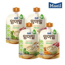 매일유업 매일 맘마밀 9개월 4종 100g 혼합10팩 (미역소고기3+녹황채소3+브로콜리2+시금치연근2 ), 1개 - 맘마밀9개월