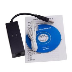 [해외] USB 56 K 팩스 외부 모뎀 V.92 V.90 창 XP WIN7 DOM668 용 음성 데이터 다이얼, Black