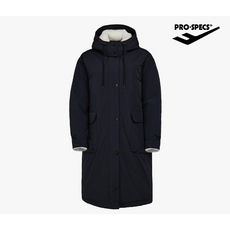 프로스펙스 여성 포근하고 귀여운 소매단 에리 배색이 들어간 롱기장 패딩 야상자켓