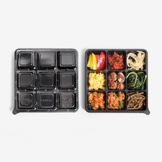 피크닉하우스 9칸정사각블랙반찬통, 1개입, 30개