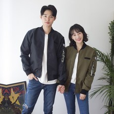 더블맨즈 국내생산 시밀러룩 아미와펜 커플항공점퍼 블루종