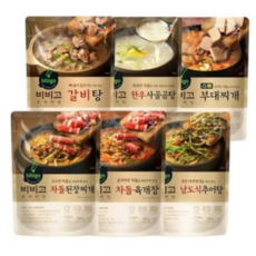 비비고 프리미엄 즉석국 즉석탕 6종(갈비탕400g + 차돌된장찌개460g + 차돌육개장500g + 추어탕460g + 스팸부대찌개460g + 한우사골곰탕500g), 1세트