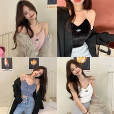 로로퍼스 인싸템 미등기 끈나시 런닝 여성 겨울 가을 이너웨어 민소매 털 이너티셔츠 트렌드