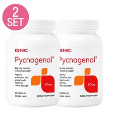 GNC [2개 SET] 피크노제놀 50mg 120정 (캡슐) Pycnogenol 120caps, 1개, 120개