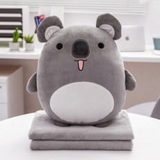 소소한 쿠션나라 무릎 캐릭터 쿠션 담요 세트, 코알라