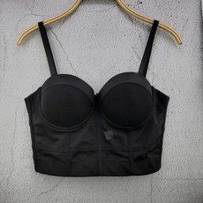 섹시한 메쉬 푸시 업 Bralet 여성 코르셋 Bustier 브래지어 나이트 클럽 파티 긴 탑 베스트 플러스 사이즈 탱크 - 남자압박복