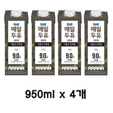 매일두유 식물성단백질 저당9.0g 단백질 검은콩 950ml 4개입, 4개