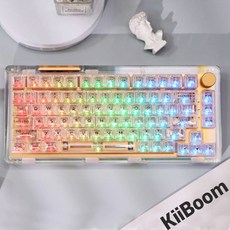 KiiBOOM 가스켓 구조 투명 아크릴 기계식 키보드 Light Charm 81키, 자체 개발한 투명 샤프트