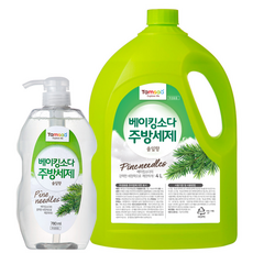 Tamsaa 小蘇打蔬果碗盤洗潔精 780ml+補充瓶 4L, 4.78L, 1組