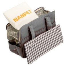 Nanpet Dog 隨身背帶包 步行旅行包 + 靠墊 + 交叉肩帶套裝, 炭灰色, 1組
