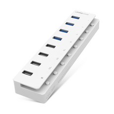  ipTIME USB2.0/3.0 허브 유전원 UH308, 화이트 
