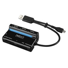 (주)이지넷유비쿼터스 이지넷유비쿼터스 USB2.0 3포트 + 카드리더콤보 OTG USB허브 NEXT-503OTG, 1개