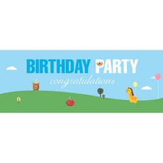 이벤트버스 생일파티 현수막(기본형), 애니멀드림(A052)/ 블루