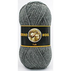코디뜨개실 메리노울5P 뜨개실 DIY 패키지, 메리노울 5P-4볼 #790 회색100% Superwash 메리노울, 5개