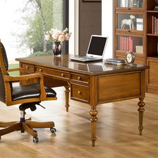 엔틱오피스 리돌체 엔틱 서재 책상, B-월넛